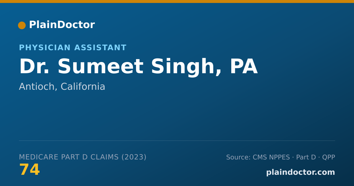Shareable card for Sumeet Singh, PA - Physician Assistant, Antioch, CA