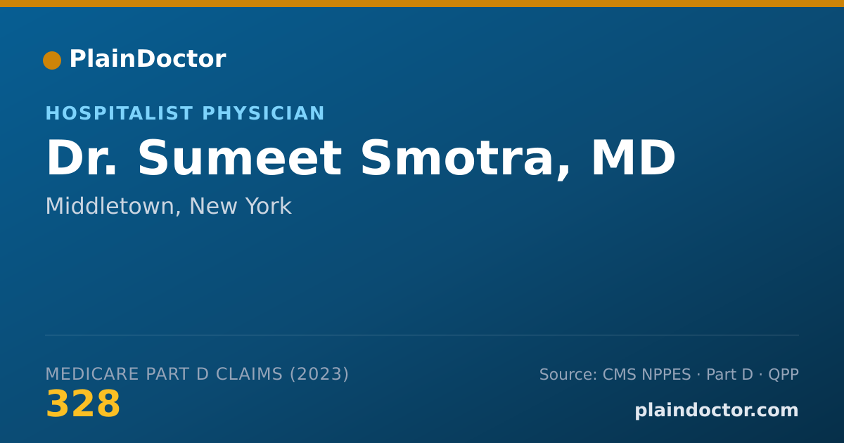 Shareable card for Sumeet Smotra, MD - Hospitalist Physician, Middletown, NY