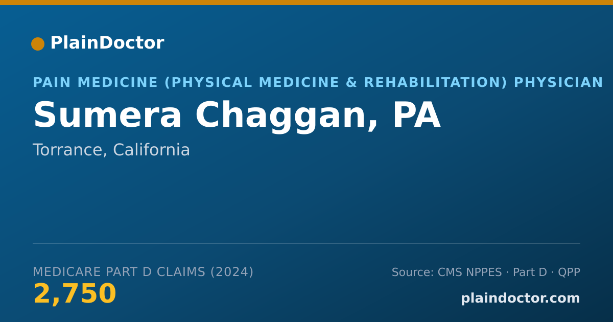 Shareable card for Sumera Chaggan, PA - Medical Physician Assistant, Torrance, CA