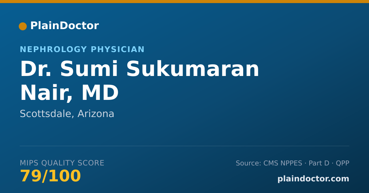 Shareable card for Sumi Sukumaran Nair, MD - Nephrology Physician, Scottsdale, AZ