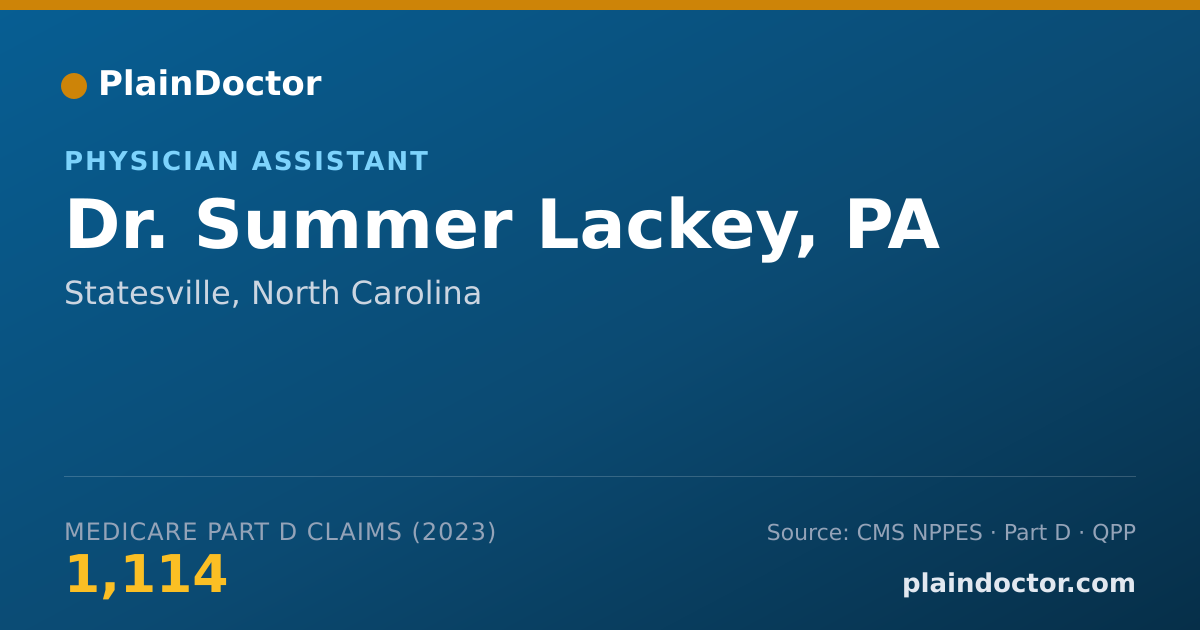 Shareable card for Summer Lackey, PA - Physician Assistant, Statesville, NC
