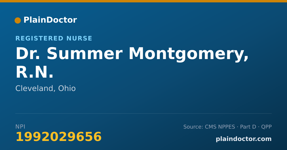 Shareable card for Summer Montgomery, R.N. - Registered Nurse, Cleveland, OH