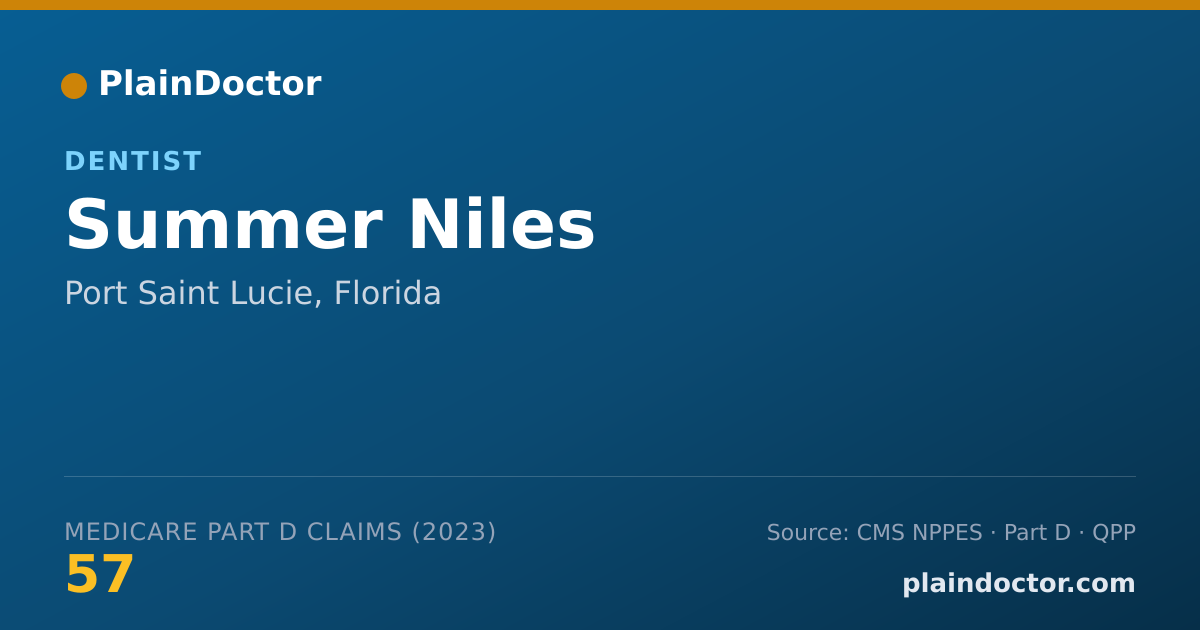 Shareable card for Summer Niles - Dentist, Port Saint Lucie, FL