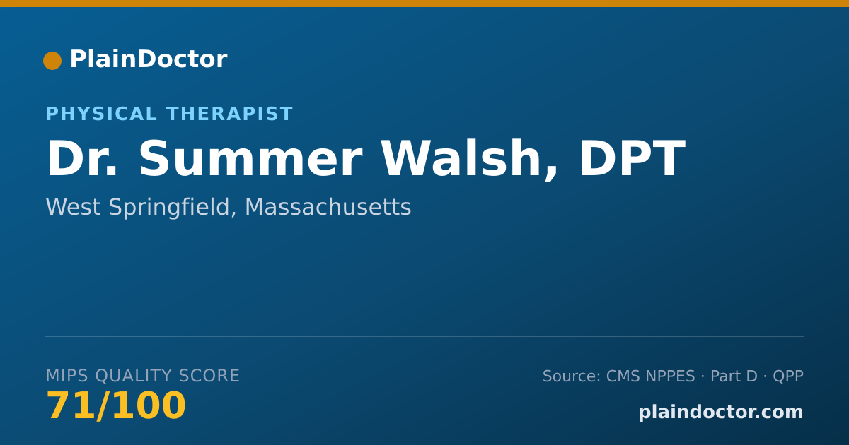 Shareable card for Summer Walsh, DPT - Physical Therapist, West Springfield, MA