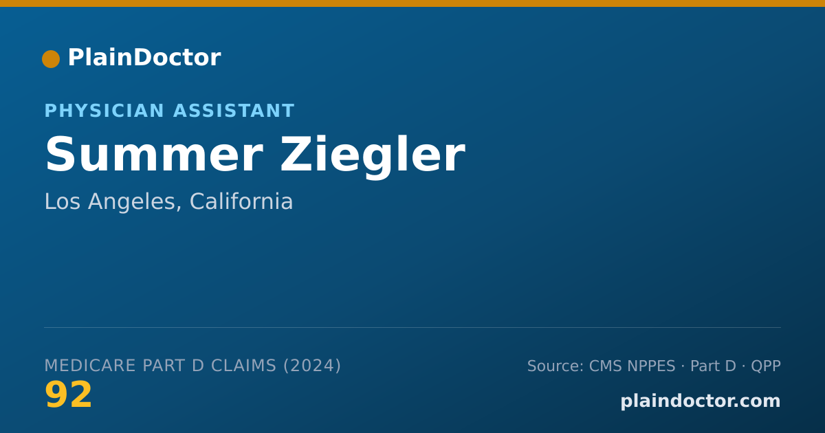 Shareable card for Summer Ziegler - Physician Assistant, Los Angeles, CA