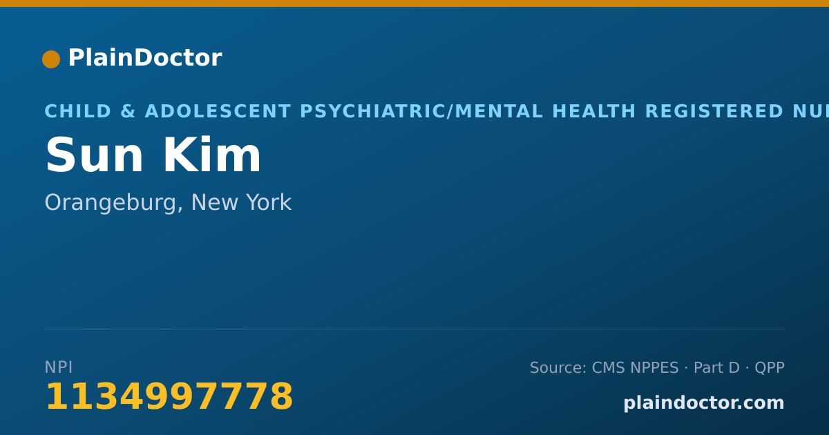 Shareable card for Sun Kim - Child & Adolescent Psychiatric/Mental Health Registered Nurse, Orangeburg, NY