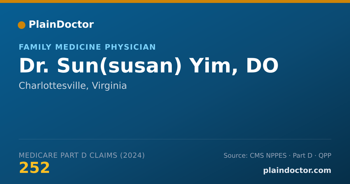 Shareable card for Sun(susan) Yim, DO - Family Medicine Physician, Charlottesville, VA