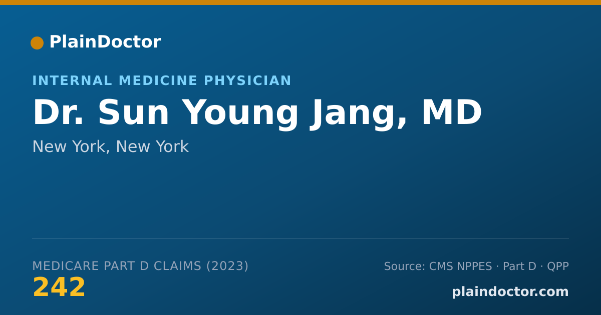 Shareable card for Sun Young Jang, MD - Internal Medicine Physician, New York, NY