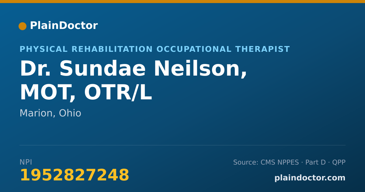 Shareable card for Sundae Neilson, MOT, OTR/L - Physical Rehabilitation Occupational Therapist, Marion, OH
