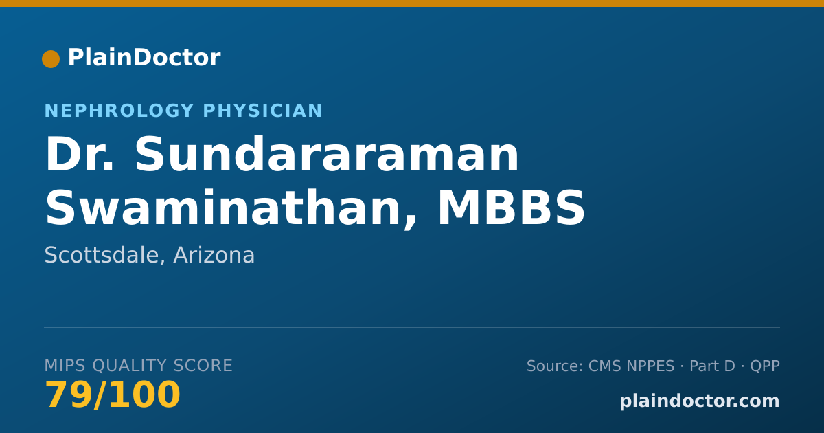 Shareable card for Sundararaman Swaminathan, MBBS - Nephrology Physician, Scottsdale, AZ