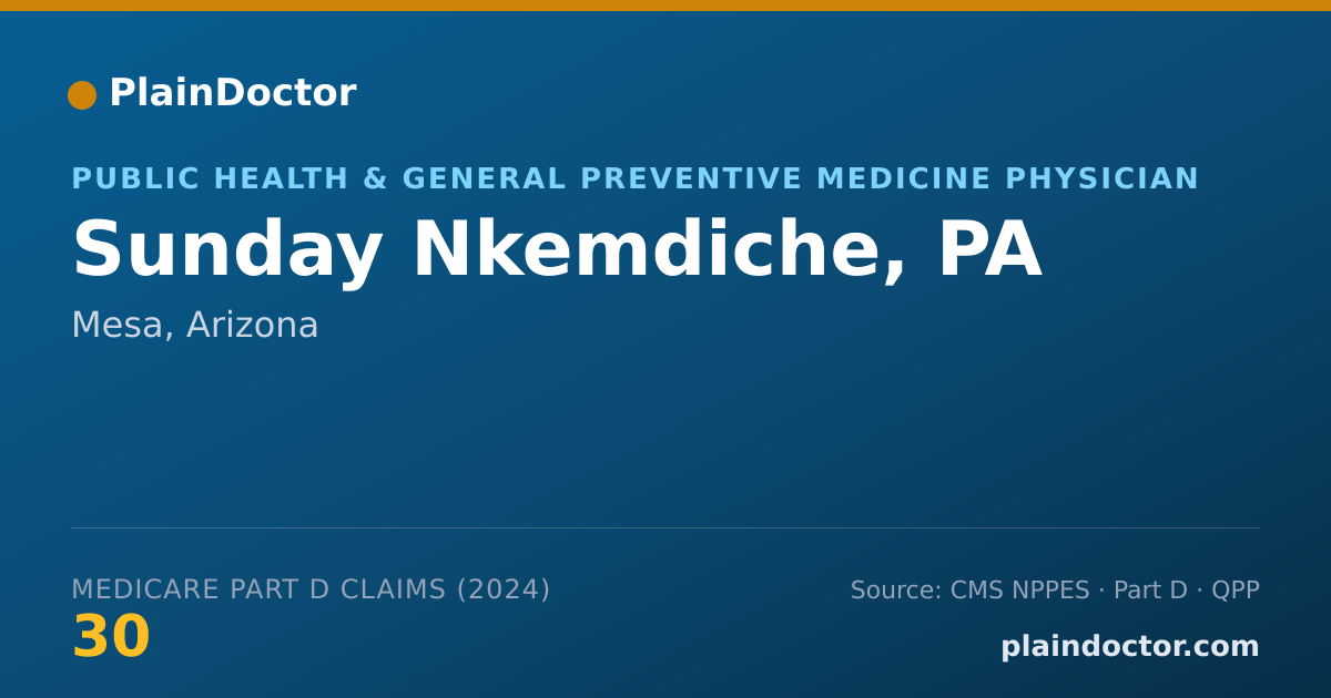 Shareable card for Sunday Nkemdiche, PA - Public Health & General Preventive Medicine Physician, Mesa, AZ