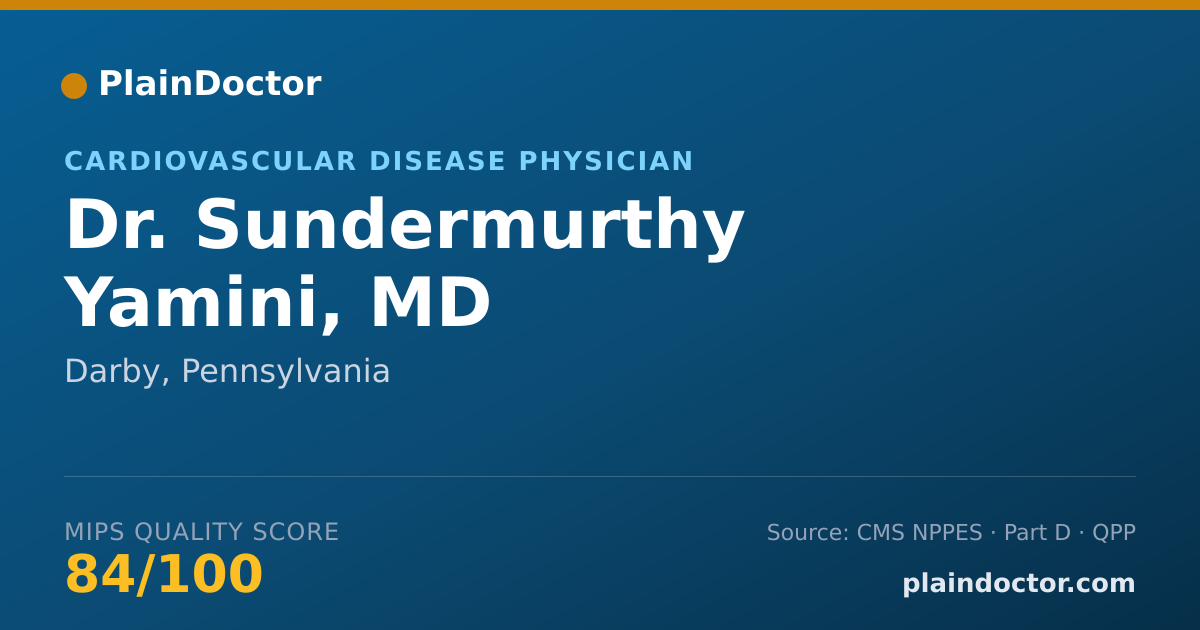 Shareable card for Sundermurthy Yamini, MD - Cardiovascular Disease Physician, Darby, PA