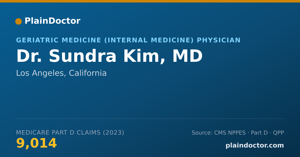 Shareable card for Sundra Kim, MD - Geriatric Medicine (Internal Medicine) Physician, Los Angeles, CA