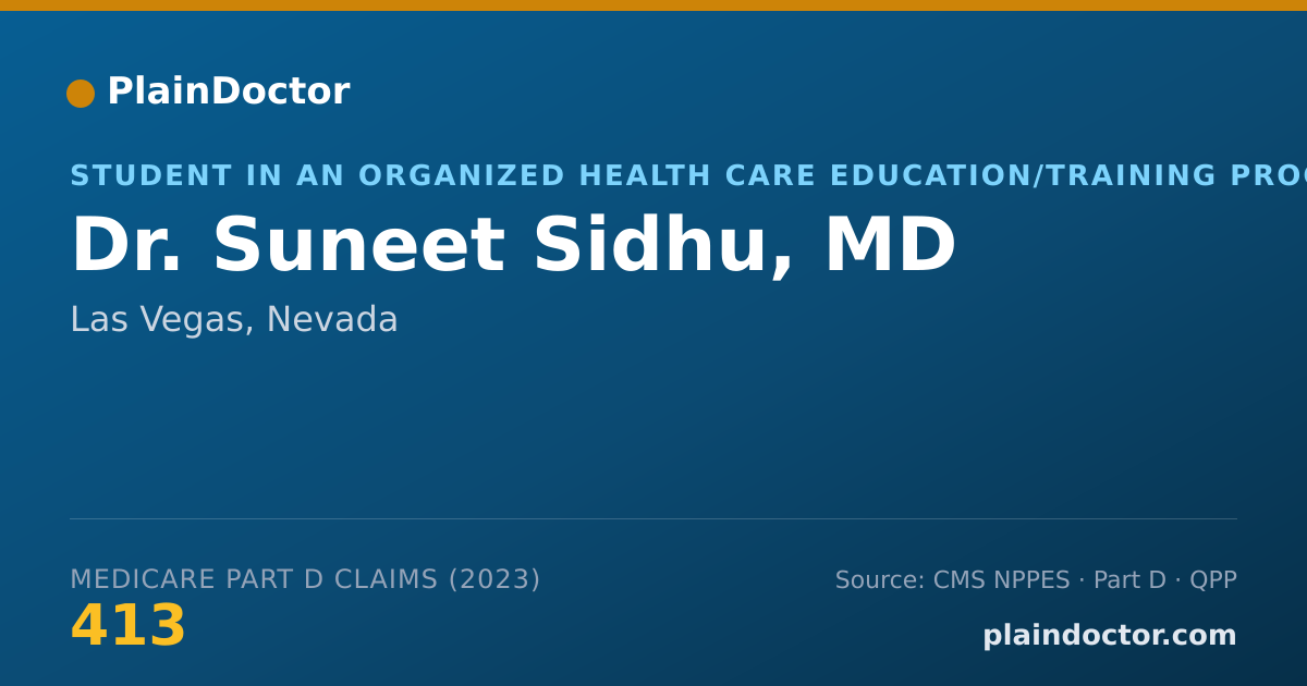Shareable card for Suneet Sidhu, MD - Student in an Organized Health Care Education/Training Program, Las Vegas, NV