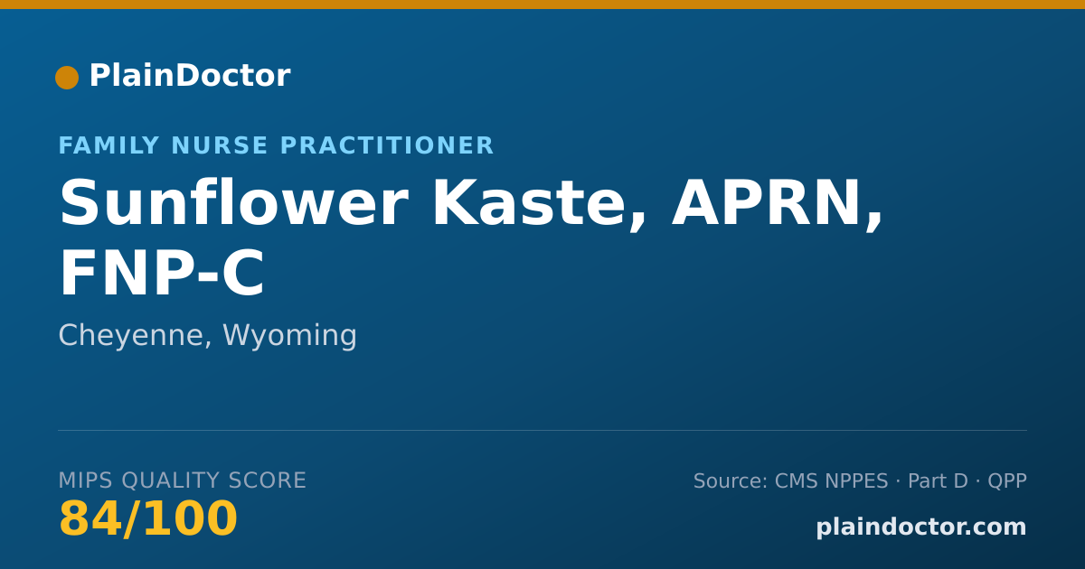 Shareable card for Sunflower Kaste, APRN, FNP-C - Family Nurse Practitioner, Cheyenne, WY
