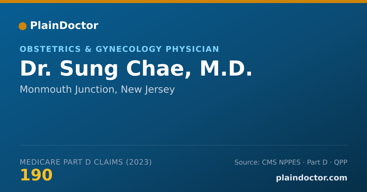 Shareable card for Sung Chae, M.D. - Obstetrics & Gynecology Physician, Monmouth Junction, NJ