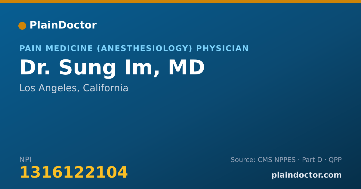 Shareable card for Sung Im, MD - Pain Medicine (Anesthesiology) Physician, Los Angeles, CA