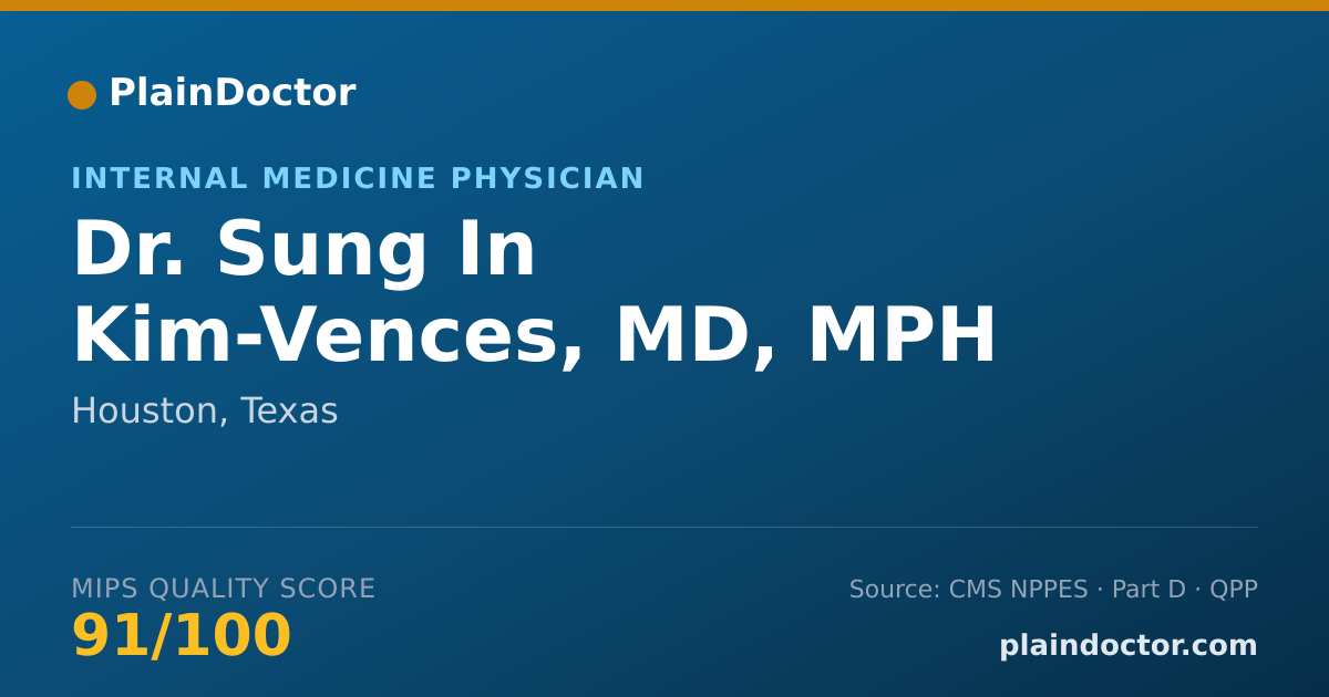 Shareable card for Sung In Kim-Vences, MD, MPH - Internal Medicine Physician, Houston, TX