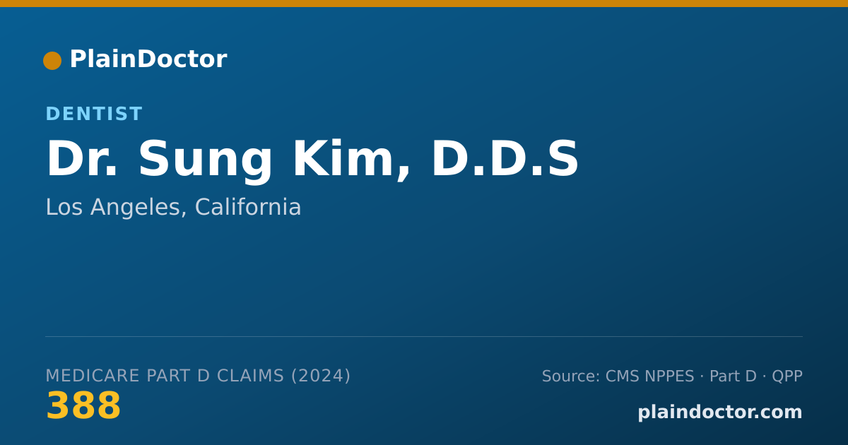 Shareable card for Sung Kim, D.D.S - Dentist, Los Angeles, CA