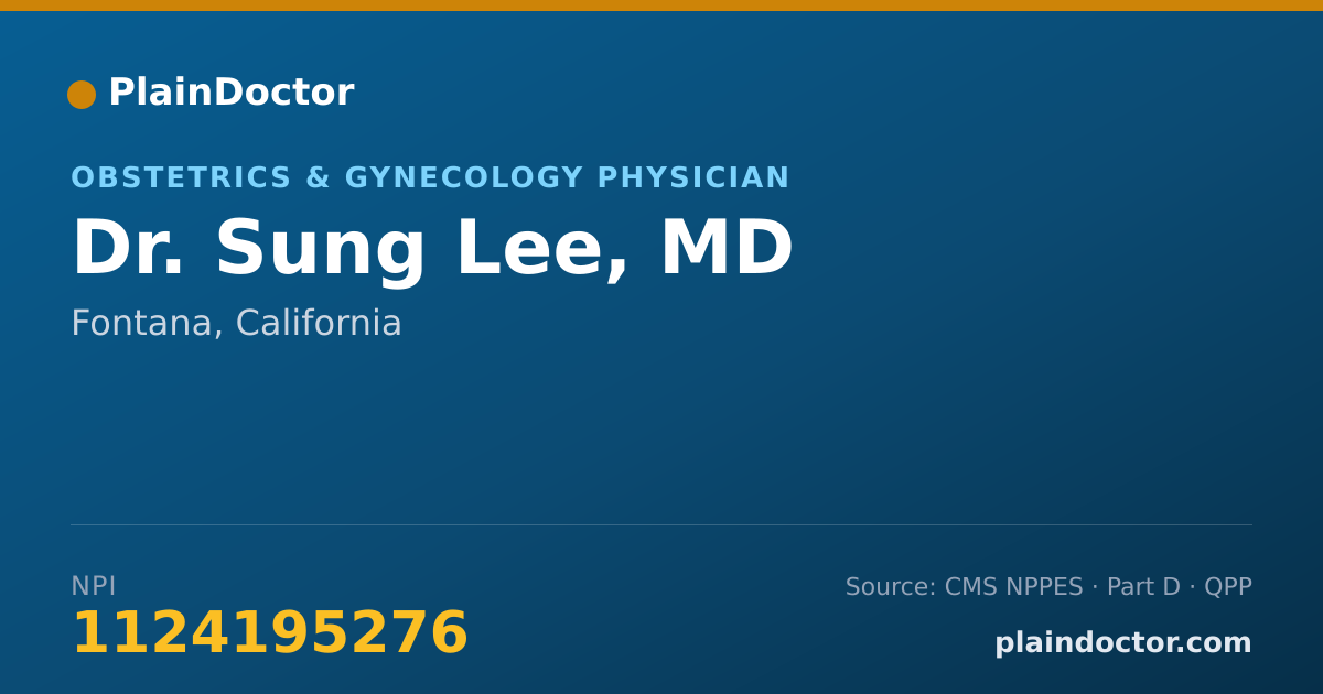 Shareable card for Sung Lee, MD - Obstetrics & Gynecology Physician, Fontana, CA