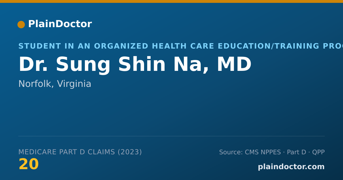 Shareable card for Sung Shin Na, MD - Student in an Organized Health Care Education/Training Program, Norfolk, VA