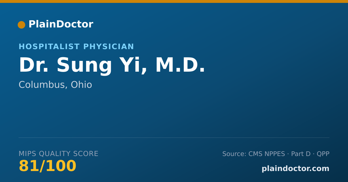 Shareable card for Sung Yi, M.D. - Hospitalist Physician, Columbus, OH