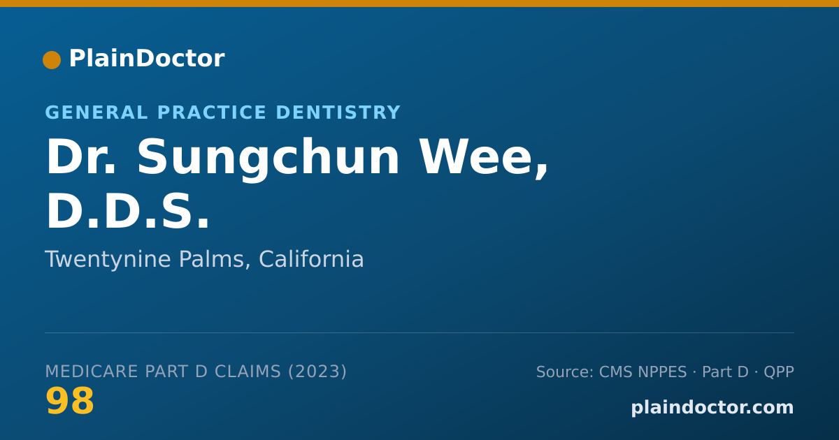 Shareable card for Sungchun Wee, D.D.S. - General Practice Dentistry, Twentynine Palms, CA