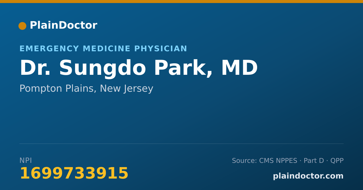 Shareable card for Sungdo Park, MD - Emergency Medicine Physician, Pompton Plains, NJ