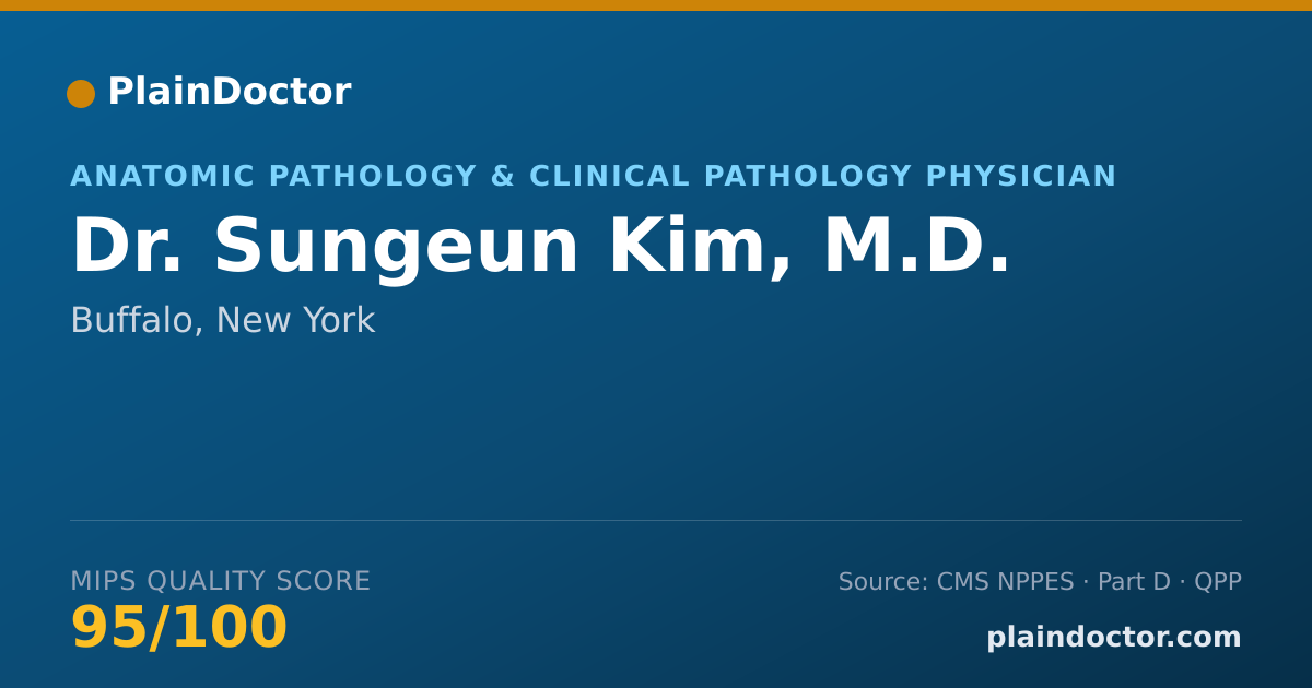Shareable card for Sungeun Kim, M.D. - Anatomic Pathology & Clinical Pathology Physician, Buffalo, NY