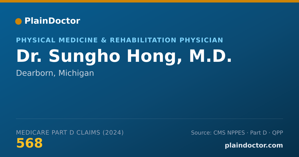 Shareable card for Sungho Hong, M.D. - Physical Medicine & Rehabilitation Physician, Dearborn, MI