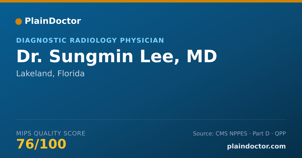 Shareable card for Sungmin Lee, MD - Diagnostic Radiology Physician, Lakeland, FL