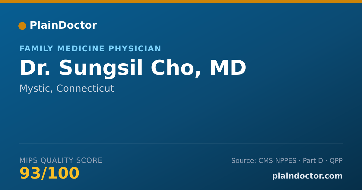 Shareable card for Sungsil Cho, MD - Family Medicine Physician, Mystic, CT