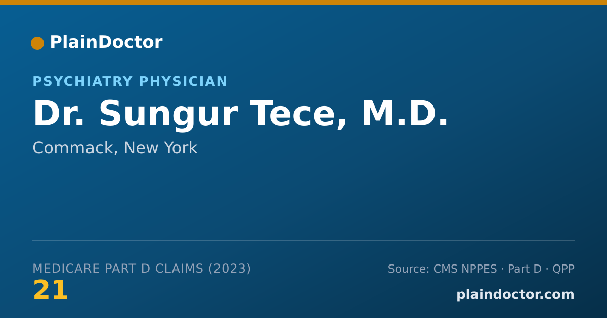 Shareable card for Sungur Tece, M.D. - Psychiatry Physician, Commack, NY
