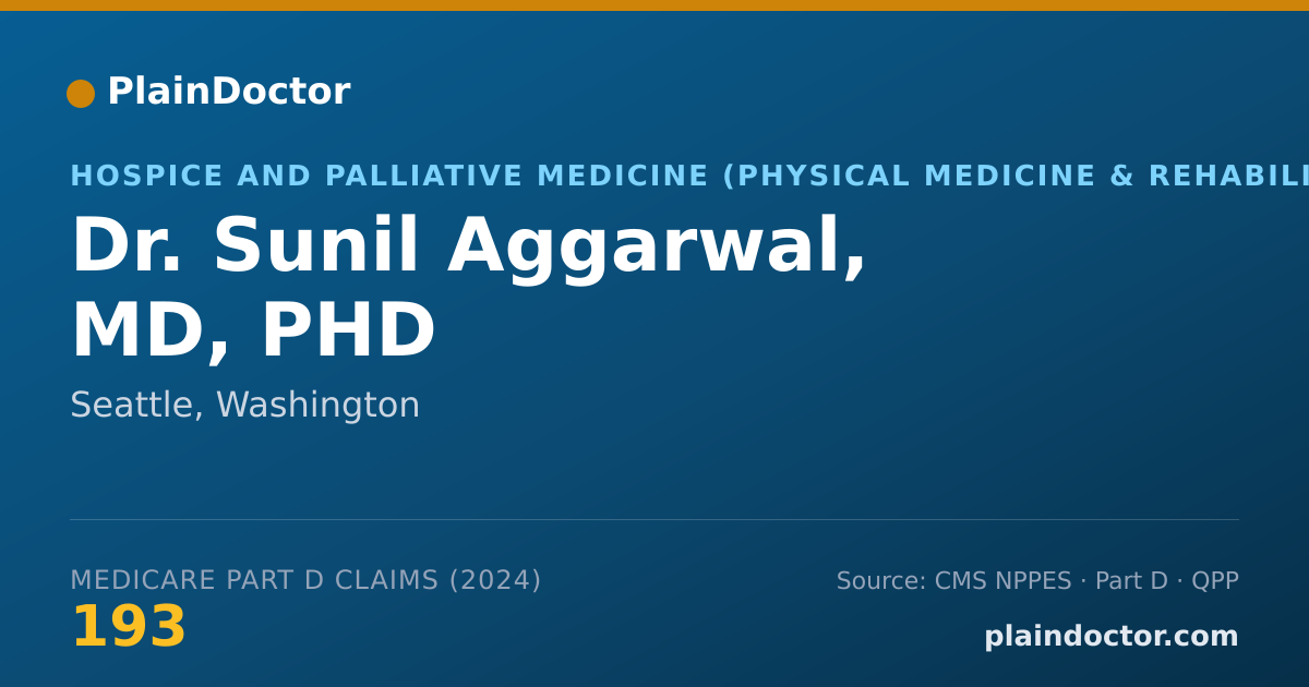 Shareable card for Sunil Aggarwal, MD, PHD - Hospice and Palliative Medicine (Physical Medicine & Rehabilitation) Physician, Seattle, WA
