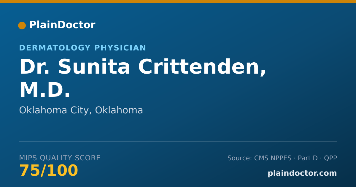 Shareable card for Sunita Crittenden, M.D. - Dermatology Physician, Oklahoma City, OK