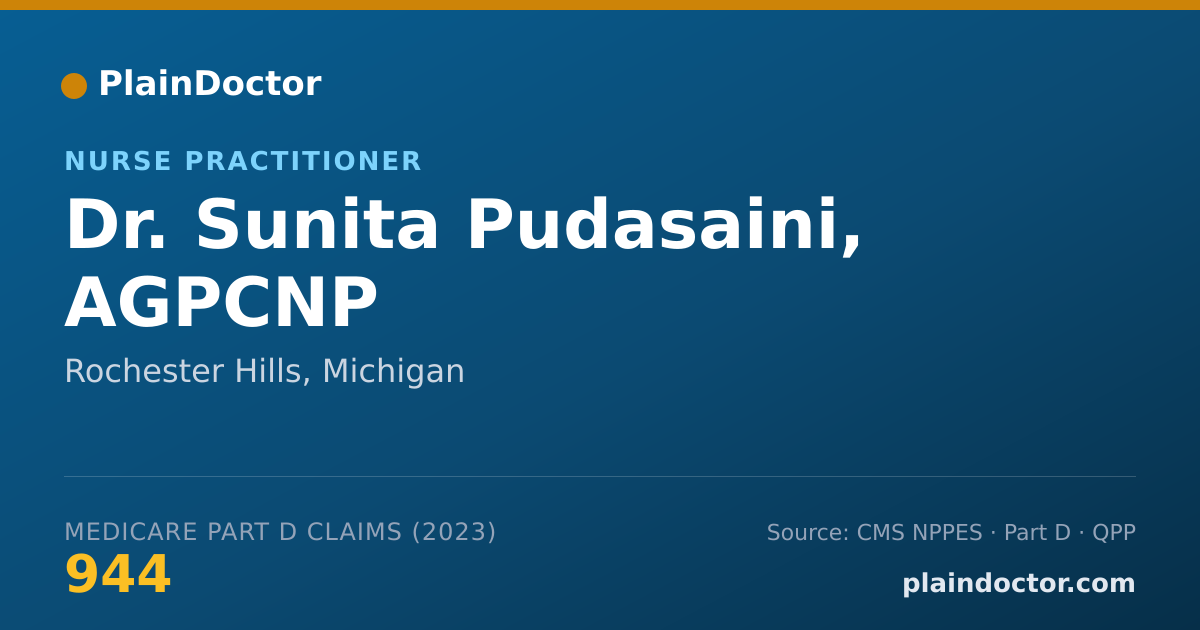 Shareable card for Sunita Pudasaini, AGPCNP - Nurse Practitioner, Rochester Hills, MI