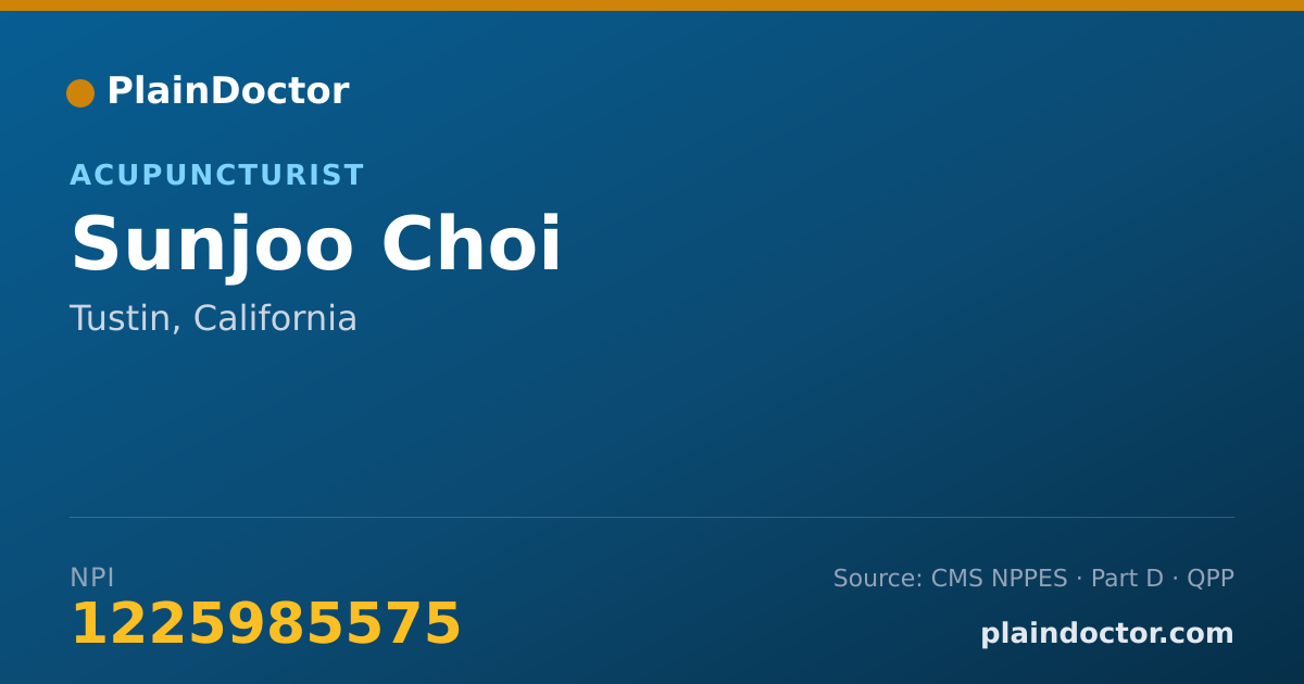Shareable card for Sunjoo Choi - Acupuncturist, Tustin, CA
