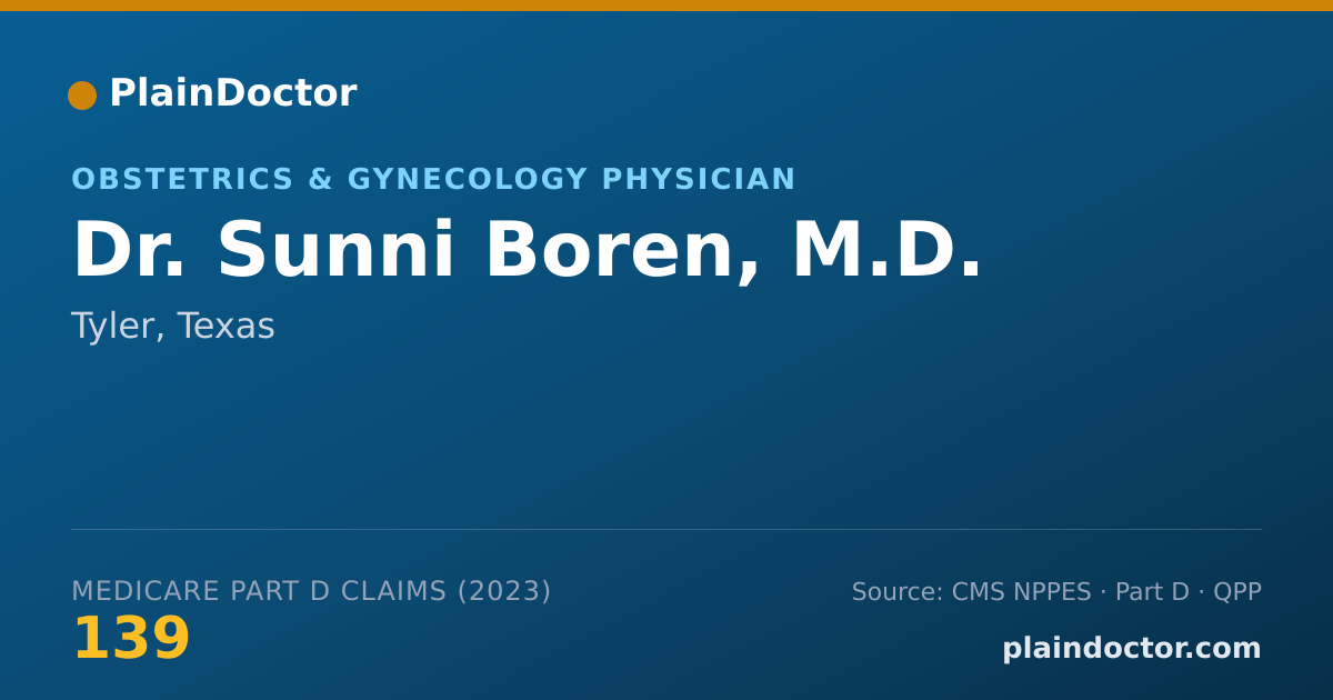 Shareable card for Sunni Boren, M.D. - Obstetrics & Gynecology Physician, Tyler, TX
