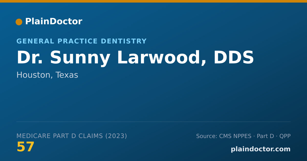 Shareable card for Sunny Larwood, DDS - General Practice Dentistry, Houston, TX