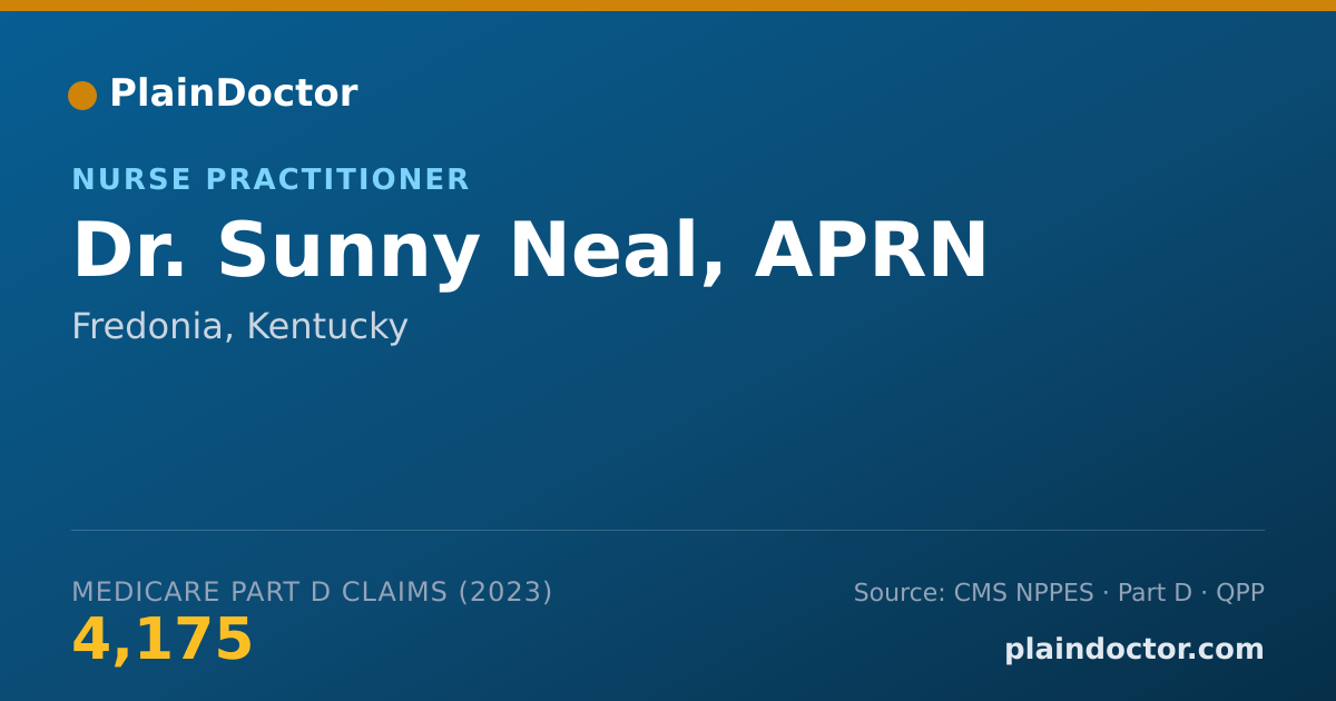 Shareable card for Sunny Neal, APRN - Nurse Practitioner, Fredonia, KY