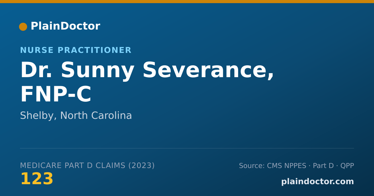 Shareable card for Sunny Severance, FNP-C - Nurse Practitioner, Shelby, NC
