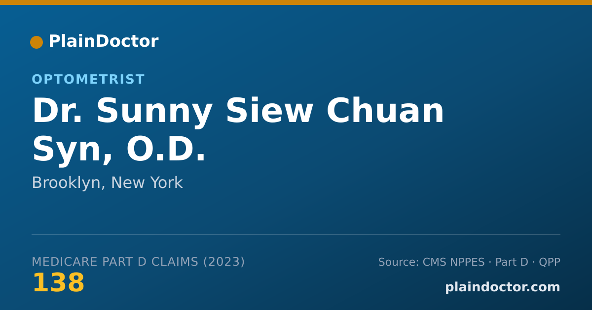Shareable card for Sunny Siew Chuan Syn, O.D. - Optometrist, Brooklyn, NY