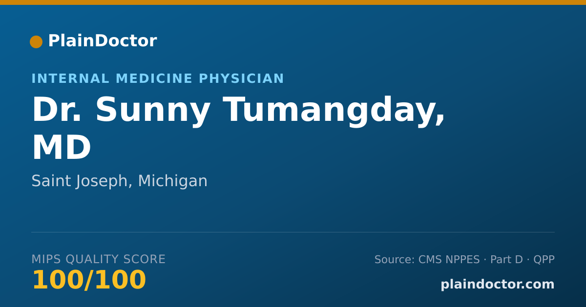 Shareable card for Sunny Tumangday, MD - Internal Medicine Physician, Saint Joseph, MI