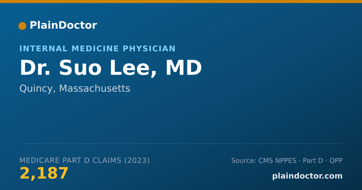 Shareable card for Suo Lee, MD - Internal Medicine Physician, Quincy, MA