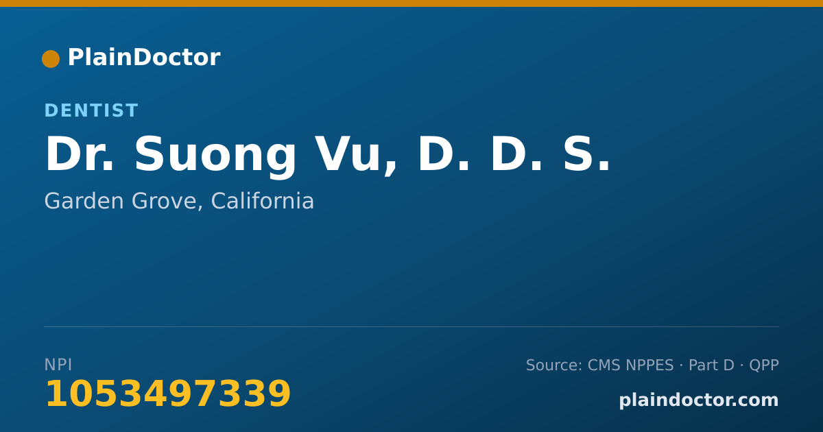 Shareable card for Suong Vu, D. D. S. - Dentist, Garden Grove, CA