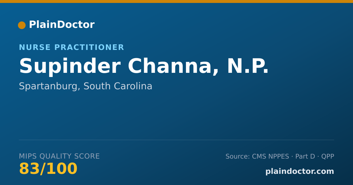 Shareable card for Supinder Channa, N.P. - Pulmonary Disease Physician, Spartanburg, SC