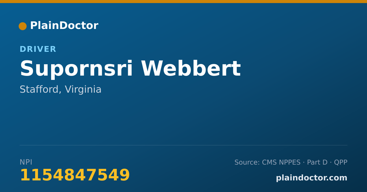 Shareable card for Supornsri Webbert - Driver, Stafford, VA