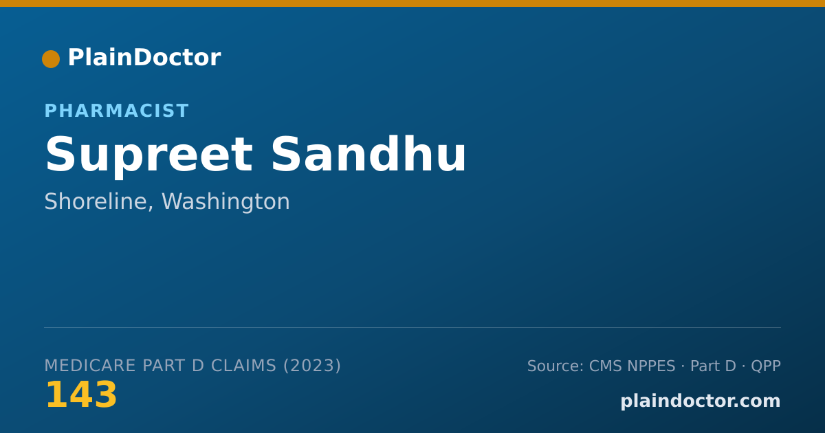 Shareable card for Supreet Sandhu - Pharmacist, Shoreline, WA