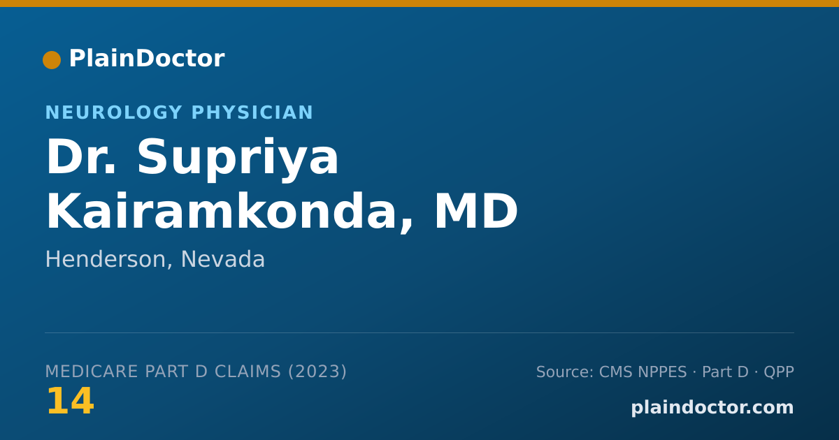 Shareable card for Supriya Kairamkonda, MD - Neurology Physician, Henderson, NV