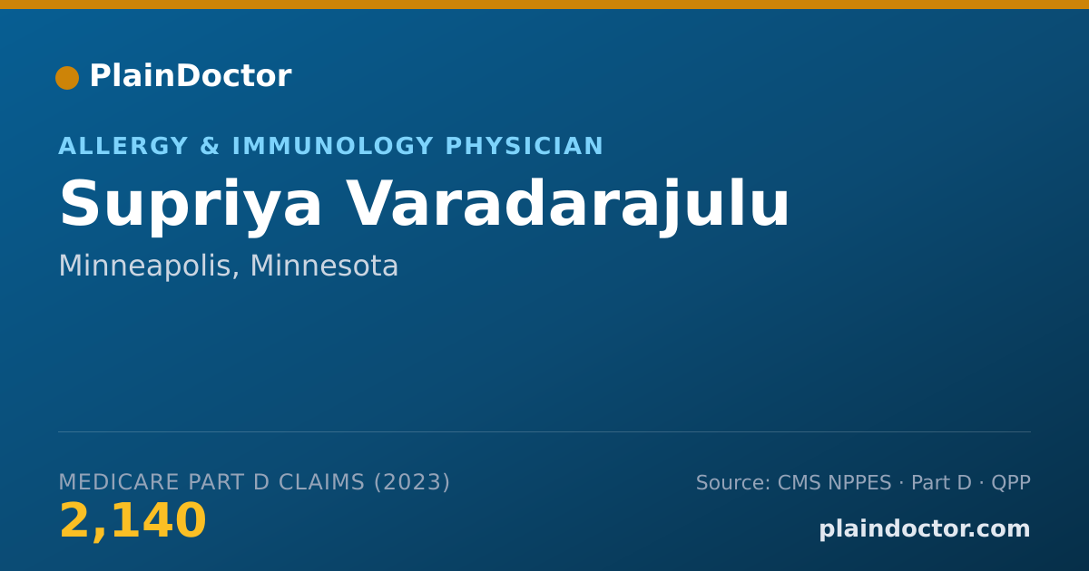 Shareable card for Supriya Varadarajulu - Allergy & Immunology Physician, Minneapolis, MN